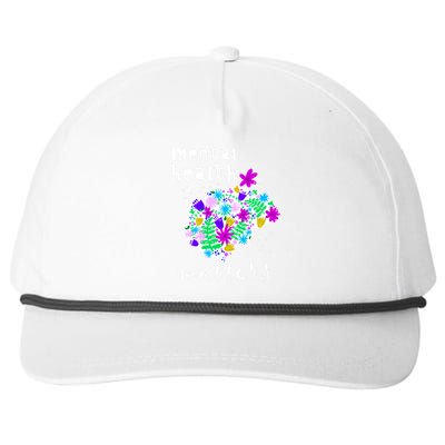 Mental Health Matters Flowers Brain Awareness Month Snapback Five-Panel Rope Hat