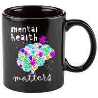 Mental Health Matters Flowers Brain Awareness Month 11oz C Handle Ceramic Mug