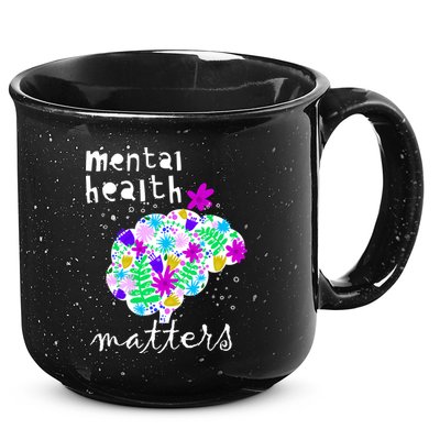 Mental Health Matters Flowers Brain Awareness Month 15oz Campfire Ceramic Mug