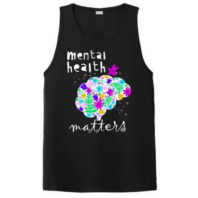 Mental Health Matters Flowers Brain Awareness Month PosiCharge Competitor Tank