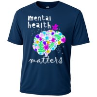 Mental Health Matters Flowers Brain Awareness Month Cooling Performance Crew T-Shirt