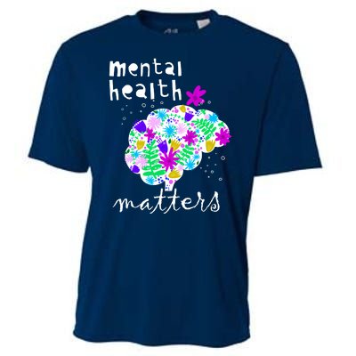 Mental Health Matters Flowers Brain Awareness Month Cooling Performance Crew T-Shirt