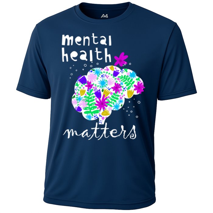 Mental Health Matters Flowers Brain Awareness Month Cooling Performance Crew T-Shirt