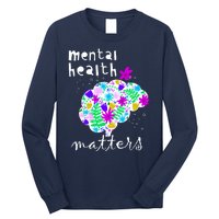 Mental Health Matters Flowers Brain Awareness Month Long Sleeve Shirt