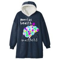 Mental Health Matters Flowers Brain Awareness Month Hooded Wearable Blanket