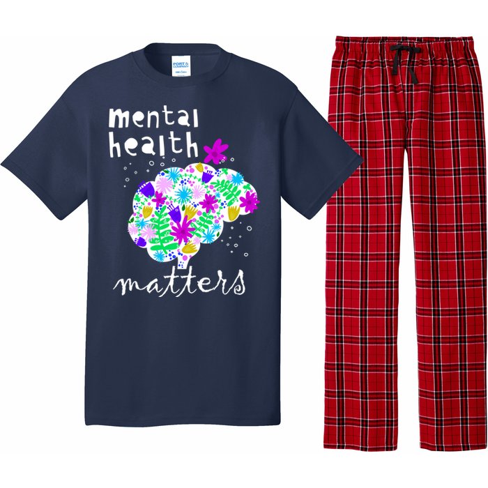 Mental Health Matters Flowers Brain Awareness Month Pajama Set