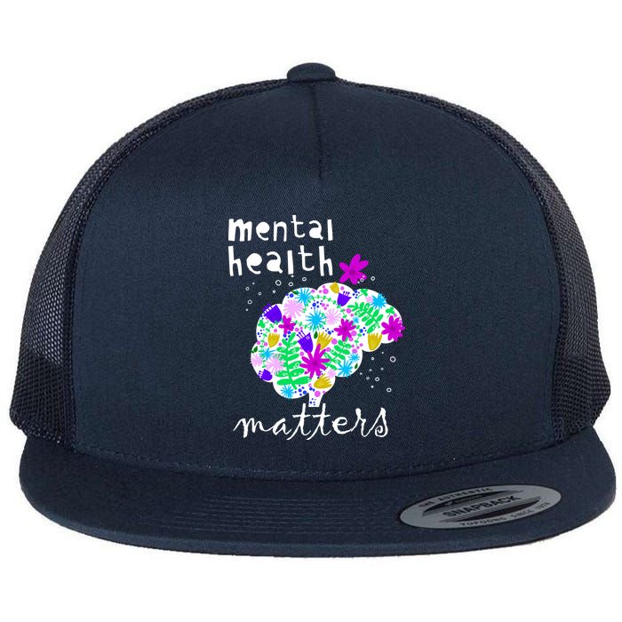 Mental Health Matters Flowers Brain Awareness Month Flatbill Hat