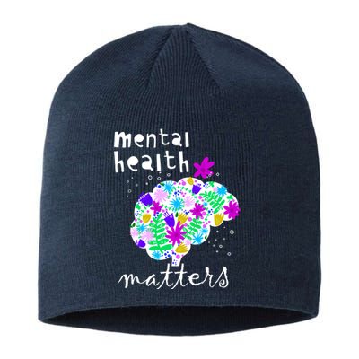 Mental Health Matters Flowers Brain Awareness Month Sustainable Beanie