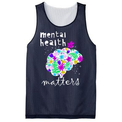 Mental Health Matters Flowers Brain Awareness Month Mesh Reversible Basketball Jersey Tank