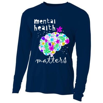 Mental Health Matters Flowers Brain Awareness Month Cooling Performance Long Sleeve Crew