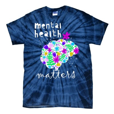 Mental Health Matters Flowers Brain Awareness Month Tie-Dye T-Shirt