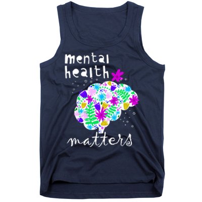 Mental Health Matters Flowers Brain Awareness Month Tank Top