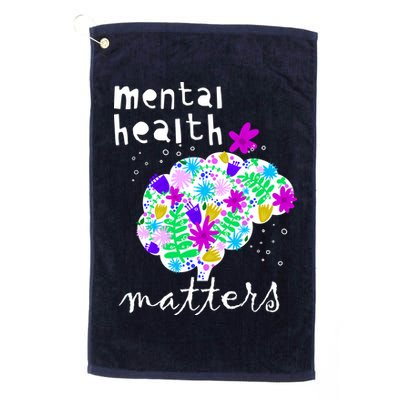 Mental Health Matters Flowers Brain Awareness Month Golf Towel
