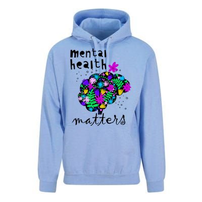 Mental Health Matters Flowers Brain Awareness Month Unisex Surf Hoodie