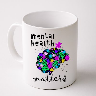 Mental Health Matters Flowers Brain Awareness Month Coffee Mug