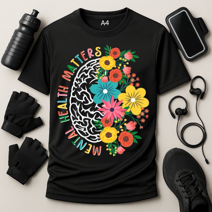 Mental Health Matters Flowering Mind Cooling Performance Crew T-Shirt