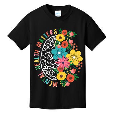 Mental Health Matters Flowering Mind Kids T-Shirt