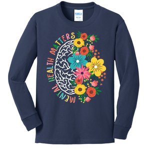 Mental Health Matters Flowering Mind Kids Long Sleeve Shirt