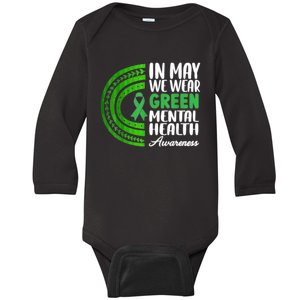 Mental Health Matters We Wear Green Mental Health Awareness Baby Long Sleeve Bodysuit