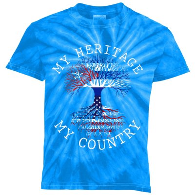 My Heritage My Country Cuban American Flag Root Tree Kids Tie-Dye T-Shirt