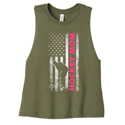 Mother Hockey Mom Gift Women's Racerback Cropped Tank