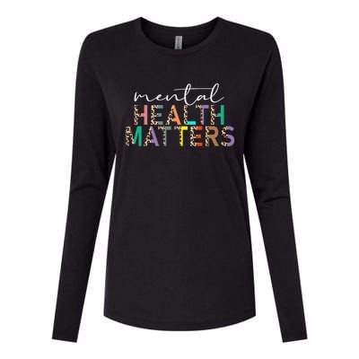 Mental Health Matters Human Brain Illness Awareness Leopard Womens Cotton Relaxed Long Sleeve T-Shirt