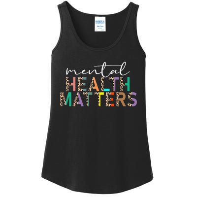 Mental Health Matters Human Brain Illness Awareness Leopard Ladies Essential Tank