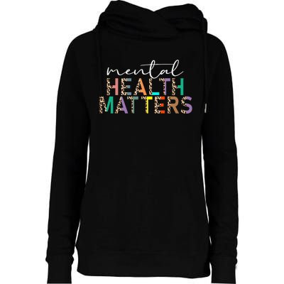 Mental Health Matters Human Brain Illness Awareness Leopard Womens Funnel Neck Pullover Hood