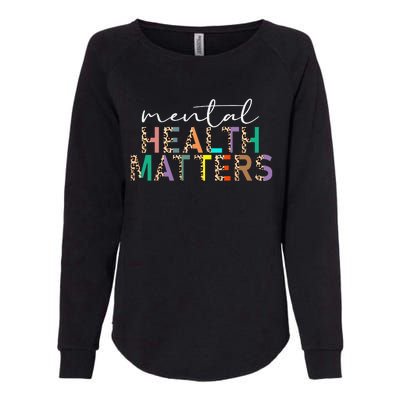 Mental Health Matters Human Brain Illness Awareness Leopard Womens California Wash Sweatshirt