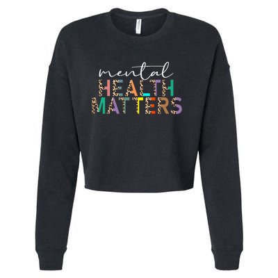 Mental Health Matters Human Brain Illness Awareness Leopard Cropped Pullover Crew