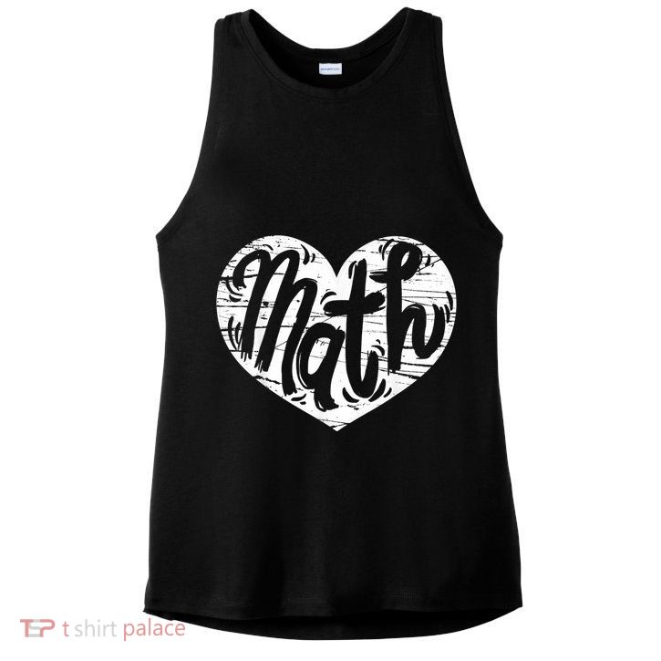 Math Heart Math Teacher Heart Ladies PosiCharge Tri-Blend Wicking Tank