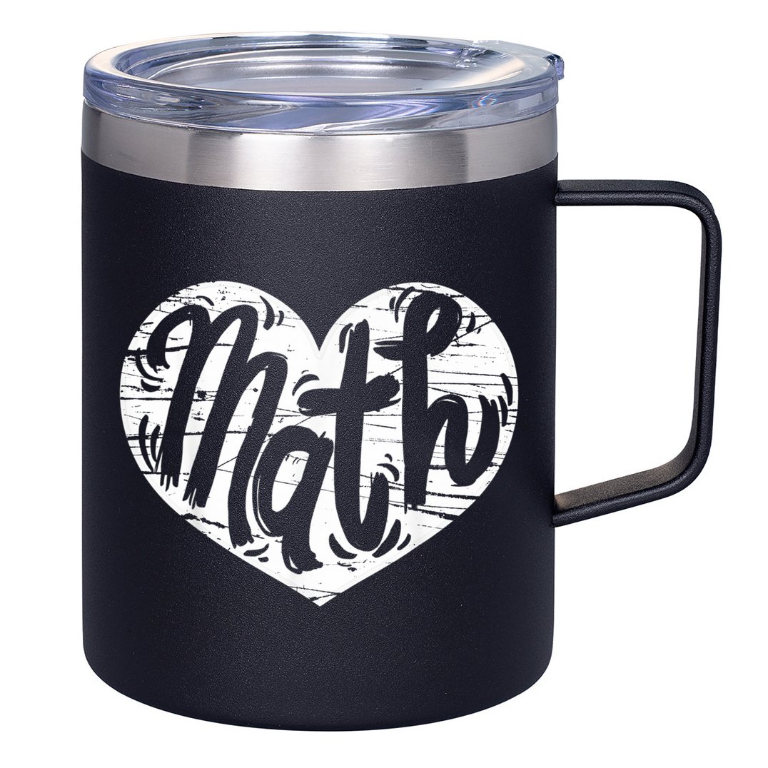 Math Heart Math Teacher Heart 12oz Stainless Steel Coffee Mug