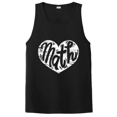 Math Heart Math Teacher Heart PosiCharge Competitor Tank
