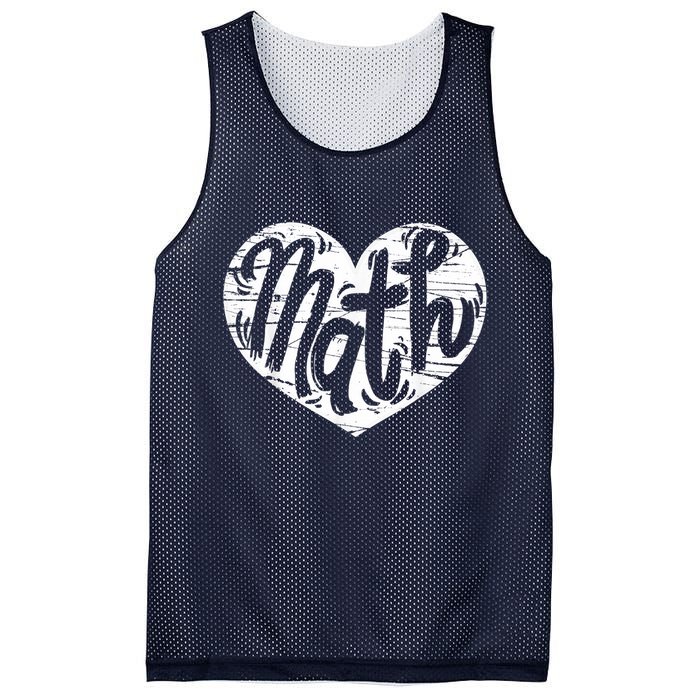 Math Heart Math Teacher Heart Mesh Reversible Basketball Jersey Tank