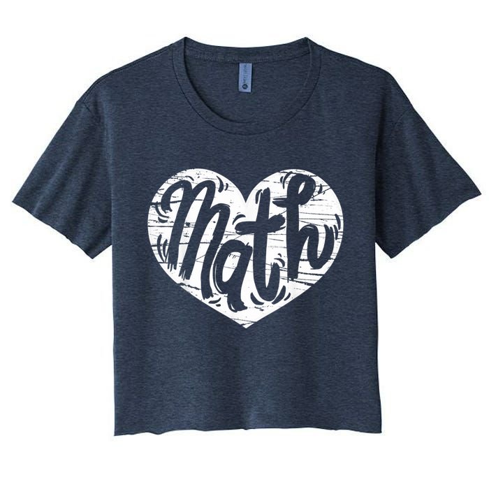 Math Heart Math Teacher Heart Women's Crop Top Tee