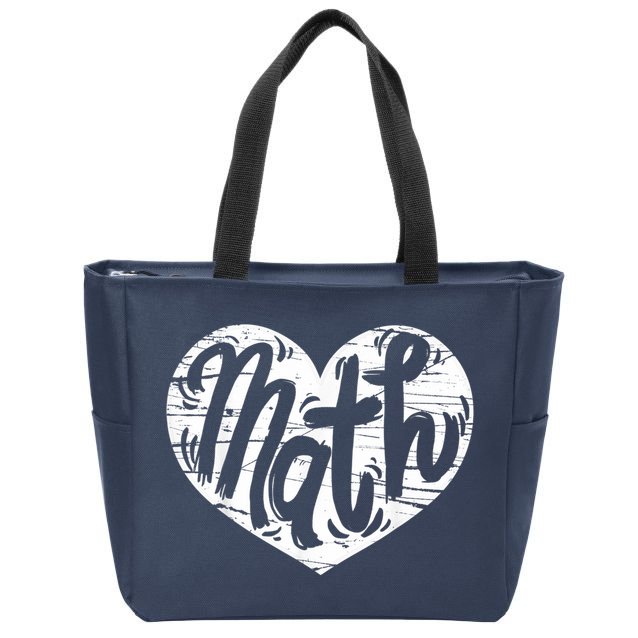 Math Heart Math Teacher Heart Zip Tote Bag