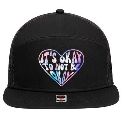 Mental Health Matters Awareness Heart Suicide Prevention 7 Panel Mesh Trucker Snapback Hat