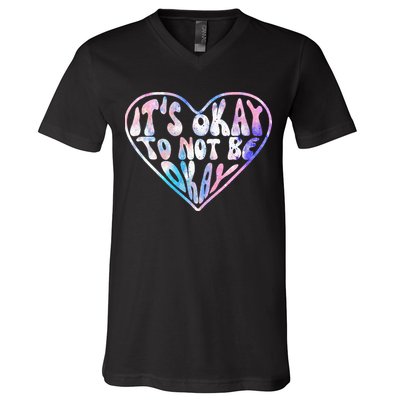 Mental Health Matters Awareness Heart Suicide Prevention V-Neck T-Shirt