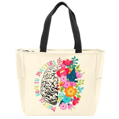Mental Health Matters Gift Human Brain Illness Awareness Zip Tote Bag