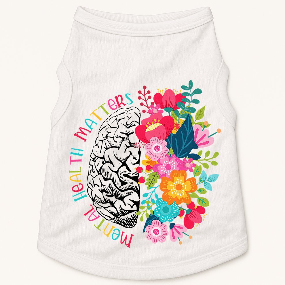Mental Health Matters Gift Human Brain Illness Awareness Doggie Tank