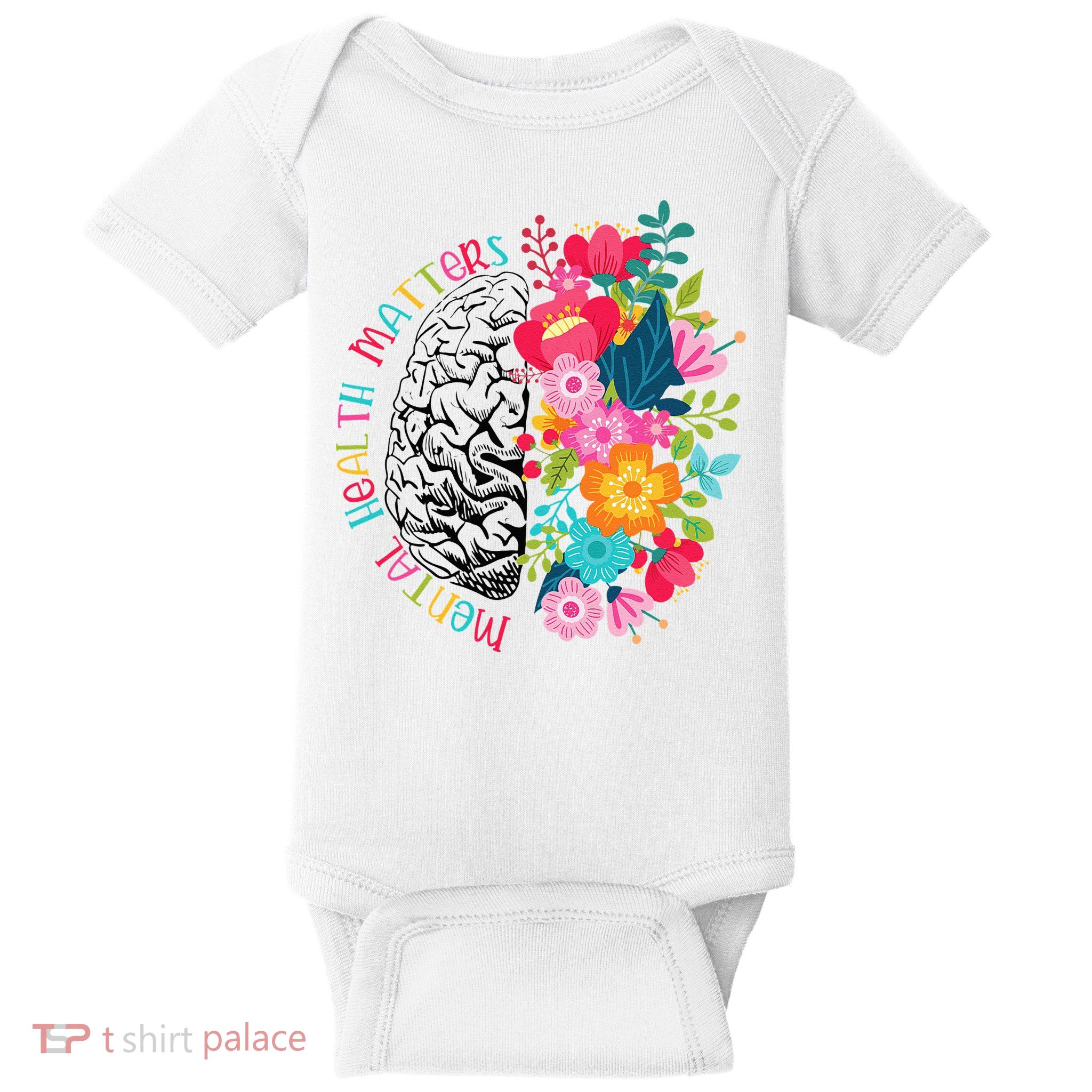 Mental Health Matters Gift Human Brain Illness Awareness Baby Bodysuit