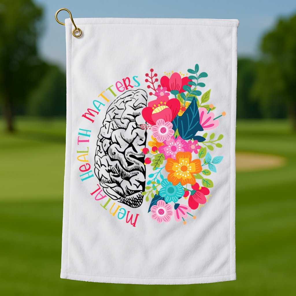 Mental Health Matters Gift Human Brain Illness Awareness Golf Towel