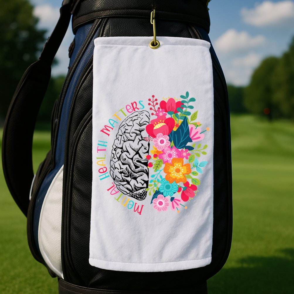 Mental Health Matters Gift Human Brain Illness Awareness Golf Towel