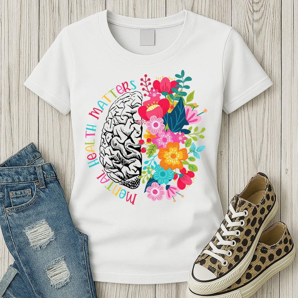 Mental Health Matters Gift Human Brain Illness Awareness Womens T-Shirt