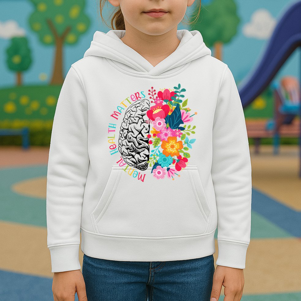 Mental Health Matters Gift Human Brain Illness Awareness Kids Hoodie