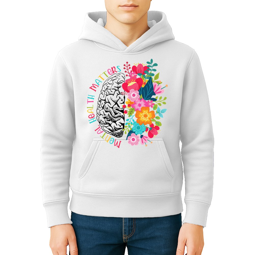 Mental Health Matters Gift Human Brain Illness Awareness Kids Hoodie