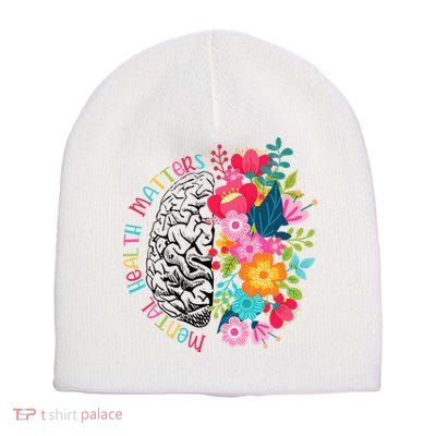 Mental Health Matters Gift Human Brain Illness Awareness Short Acrylic Beanie