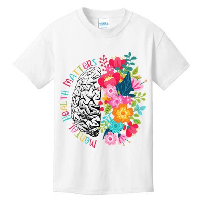 Mental Health Matters Gift Human Brain Illness Awareness Kids T-Shirt