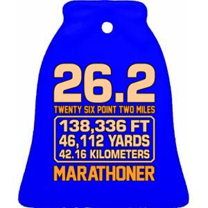 Marathoner Half Marathon Runner Running Lover Graphic Funny Gift Ceramic Bell Ornament