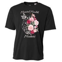 Mental Health Matters Hand Drawn Flowers Brain Awareness Month Cooling Performance Crew T-Shirt